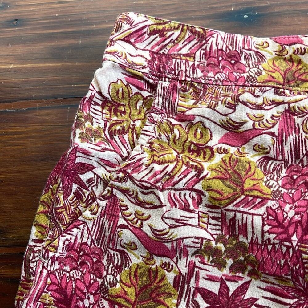 Joie 100% linen printed hi rise elastic waist pull on shorts sz S - Picture 4 of 6